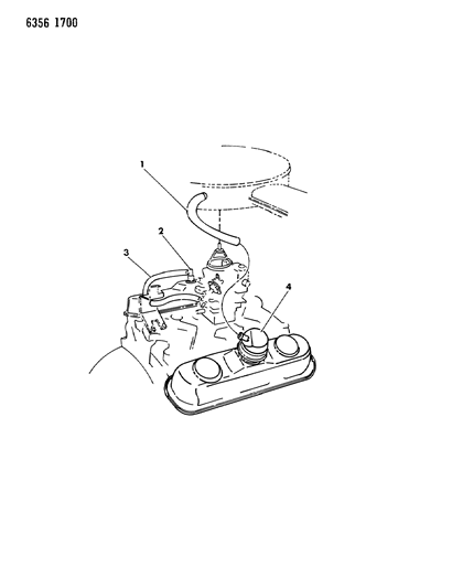 1987 Dodge Dakota Crankcase Ventilation Diagram 2 - Thumbnail