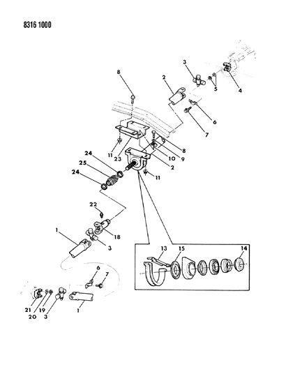 1988 Dodge Ramcharger Boot, Propeller Shaft Universal Joint Slip Yoke W/435 Trans. Diagram for 4428806