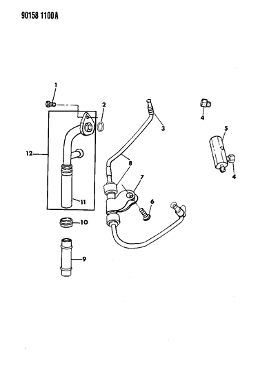 1990 Chrysler LeBaron GTC Oil Lines Diagram 1 - Thumbnail