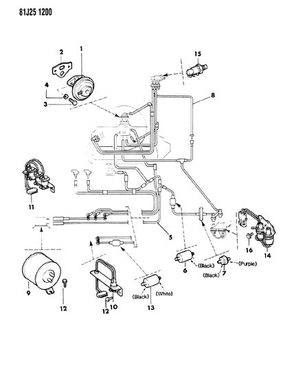 1985 Jeep Wagoneer Emission Controls Diagram 1 - Thumbnail