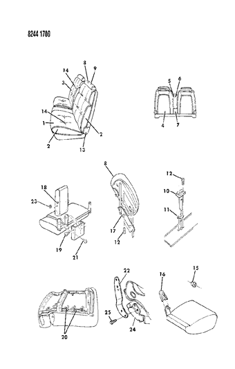 1988 Chrysler Fifth Avenue Front Seat Diagram 4 - Thumbnail