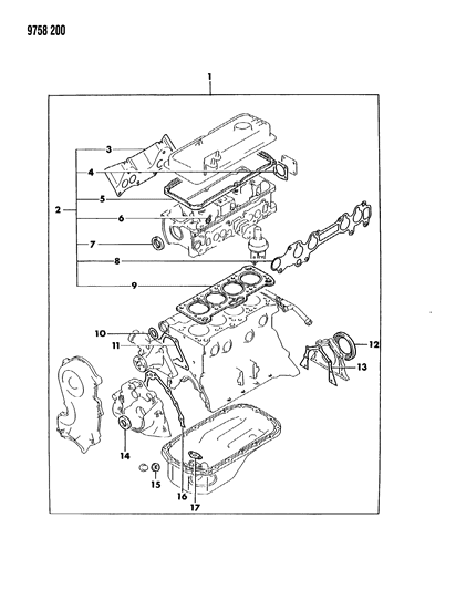 1989 Dodge Colt Engine Gasket Sets Diagram 1 - Thumbnail