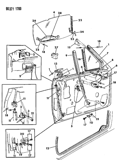 1993 Dodge Dakota Slide Assembly Guide Diagram for 4198752