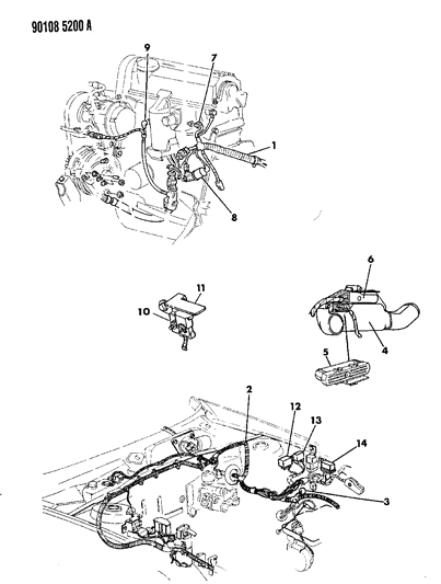 1990 Chrysler TC Maserati Wiring - Engine - Front End & Related Parts Diagram 3 - Thumbnail