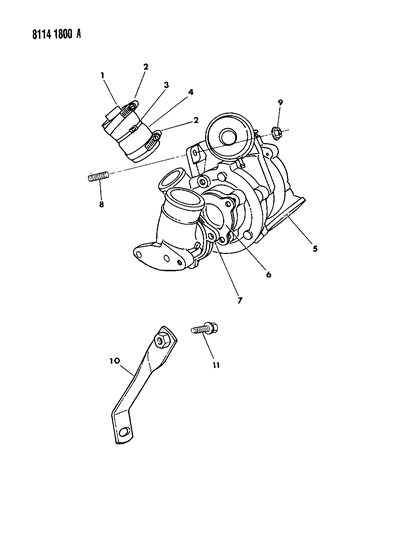 1988 Dodge Shadow Stud, Turbocharger Attaching M10X1.5X40-6 Diagram for 6500830