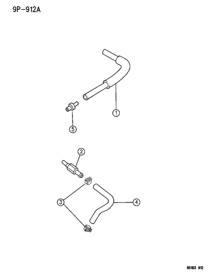 1995 Dodge Neon Crankcase Ventilation Diagram 1 - Thumbnail