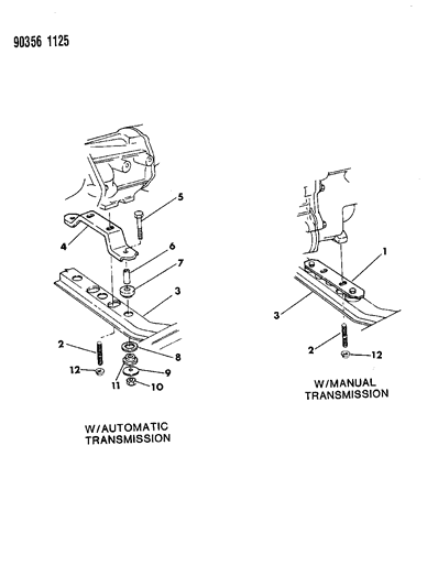1990 Dodge Dakota Engine Mounting Diagram 3 - Thumbnail