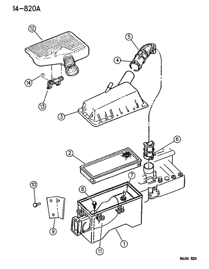 1996 Jeep Cherokee Air Cleaner Diagram 2 - Thumbnail