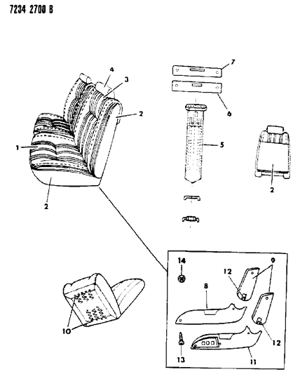 1987 Dodge Aries Front Seat Diagram 9 - Thumbnail
