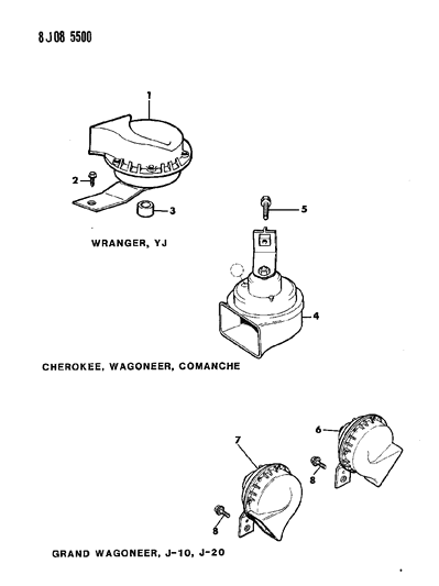 1990 Jeep Comanche Horns Diagram