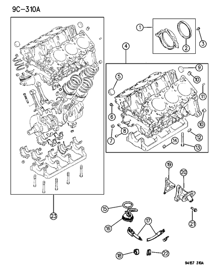 1994 Chrysler LeBaron GTC Cylinder Block Diagram
