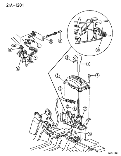 1996 Dodge Neon Shift Knob Diagram for 4670208
