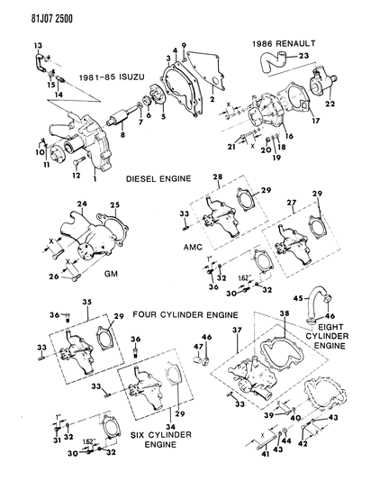 1986 Jeep Wrangler Bolt, 45Mm Diagram for J3001607