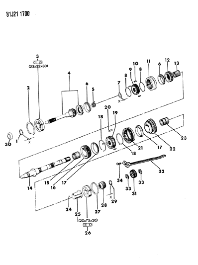 1984 Jeep Wagoneer Synchronizer, 3RD And 4TH Gear Diagram for 83500562