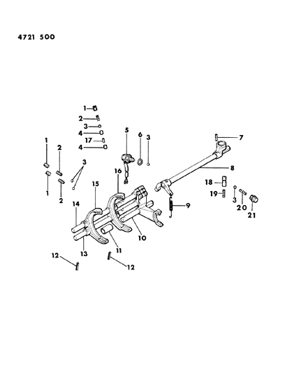 1984 Dodge Ram 50 Control, Shift Diagram 2 - Thumbnail