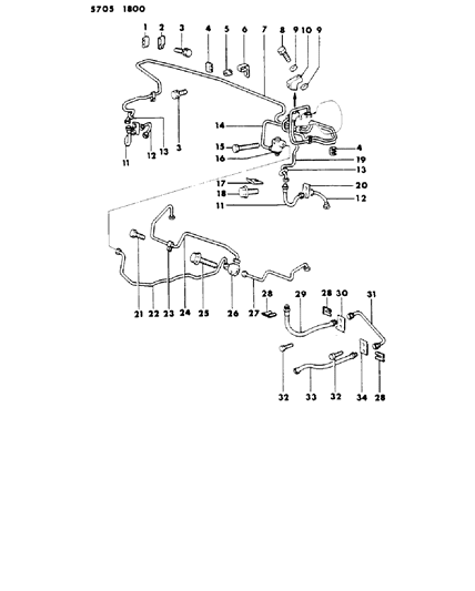 1986 Dodge Conquest Lines & Hoses, Brake Diagram 2 - Thumbnail