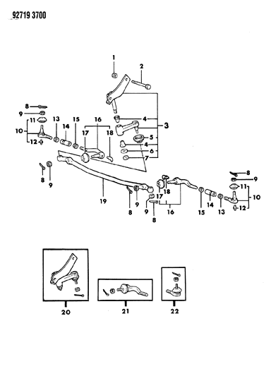 1992 Dodge Ram 50 Linkage, Steering Diagram 1 - Thumbnail
