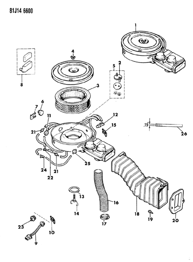 1984 Jeep Grand Wagoneer Air Cleaner Diagram 4 - Thumbnail