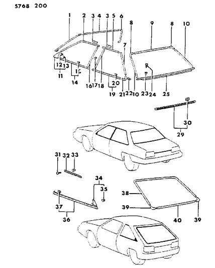 1986 Dodge Colt Lower Panel Grommet Diagram for MB132008