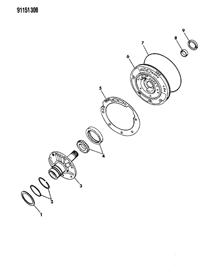 1991 Chrysler LeBaron GTC Oil Pump With Reaction Shaft Diagram 1 - Thumbnail