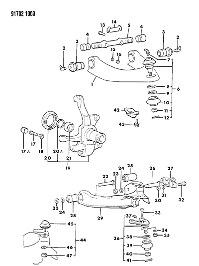 1991 Dodge Ram 50 Suspension - Front Diagram 1 - Thumbnail