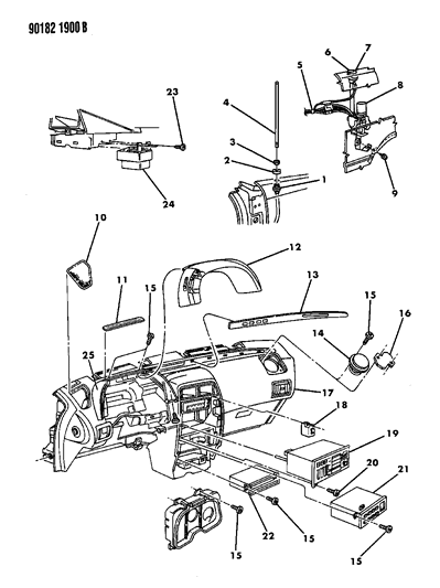 1990 Chrysler LeBaron Cover, Speaker Diagram for 4460984