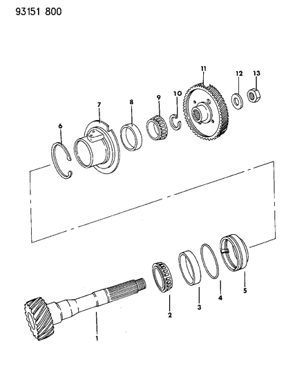 1993 Dodge Shadow Shaft - Transfer Diagram 1 - Thumbnail