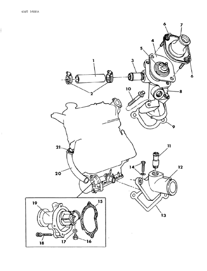 1984 Dodge Rampage Water Pump & Related Parts Diagram 1 - Thumbnail