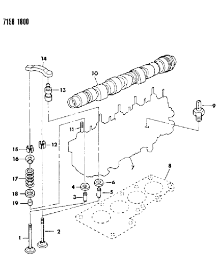 1987 Dodge Aries Camshaft & Valves Diagram 1 - Thumbnail