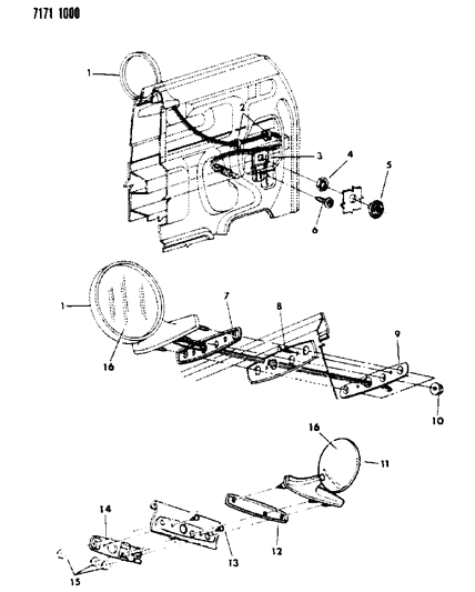1987 Dodge Charger Mirror Package, Remote Control Diagram for 5232182