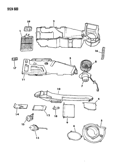 1989 Dodge Caravan Heater Unit Diagram 1 - Thumbnail