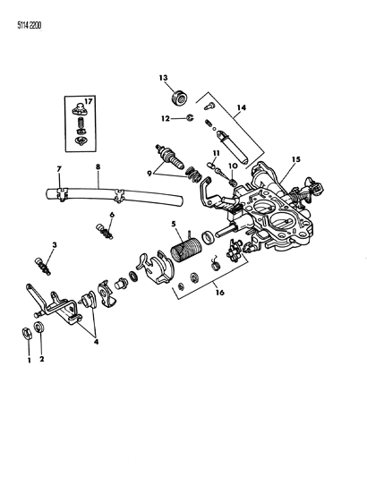 1985 Chrysler Executive Limousine Carburetor Throttle Body Components Diagram