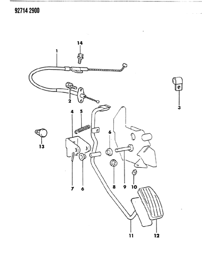 1993 Dodge Ram 50 Accelerator Linkage & Pedal Diagram 2 - Thumbnail