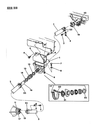 1986 Dodge Ram Wagon Shaft Propeller Single And 2 Piece And Universal Joint Diagram