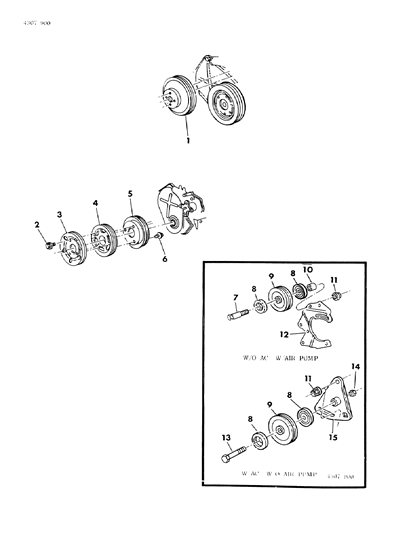 1984 Dodge Ram Wagon Drive Pulleys Diagram 1 - Thumbnail