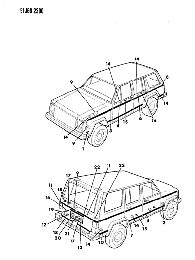 1991 Jeep Cherokee Screw Diagram for 11502796