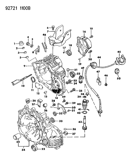 1994 Dodge Stealth Vehicle Speed Sensor Diagram for MB622090