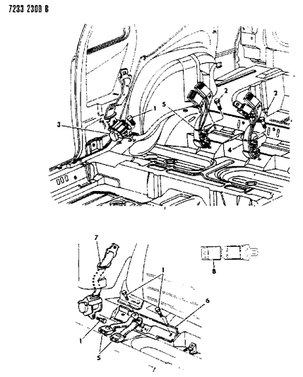 1987 Chrysler LeBaron Premium Belt - Front Seat Diagram 3 - Thumbnail