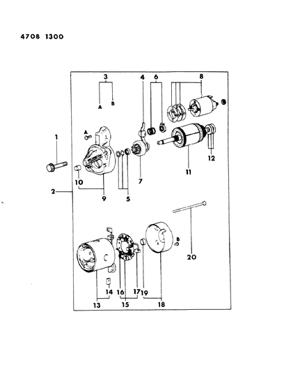 1984 Chrysler Conquest Starter Diagram 1 - Thumbnail