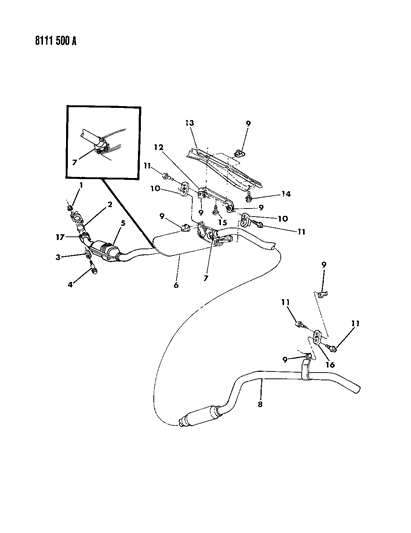 1988 Dodge Caravan Exhaust System Diagram 2 - Thumbnail