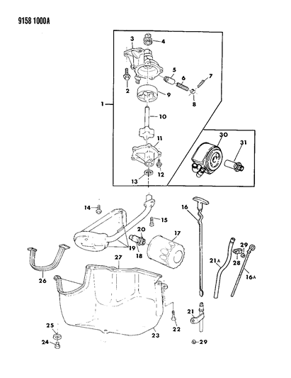 1989 Chrysler LeBaron GTC Engine Oiling Diagram 1 - Thumbnail