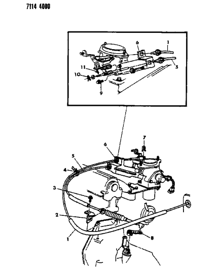 1987 Dodge Aries Throttle Control Diagram 2 - Thumbnail