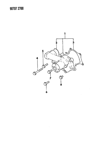 1990 Dodge Colt Water Pump Diagram 1 - Thumbnail