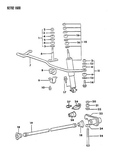 1992 Dodge Ram 50 Stabilizer - Front Diagram 1 - Thumbnail