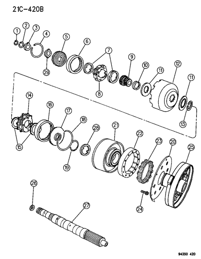 1994 Dodge Ram 1500 Gear Train & Intermediate Shaft Diagram 1 - Thumbnail