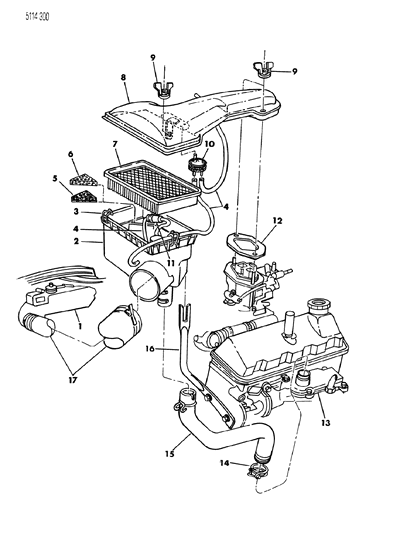 1985 Chrysler Executive Limousine Air Cleaner Diagram 3 - Thumbnail