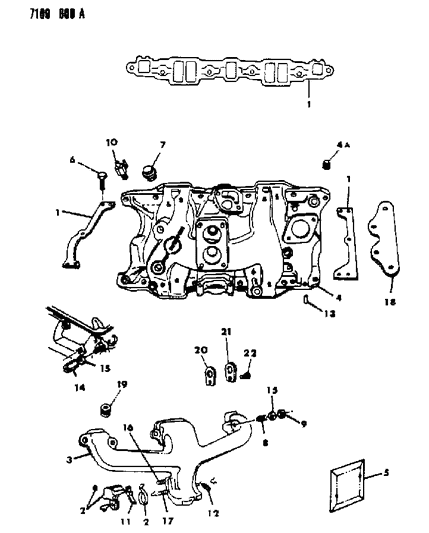 1987 Chrysler Fifth Avenue Gasket Set, Intake Manifold (Except Ele 4 BBL Police) Diagram for 4343735