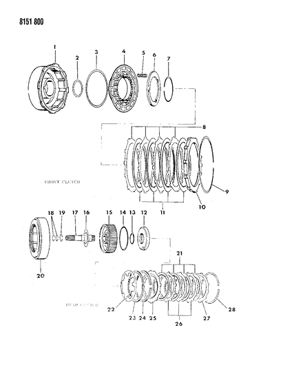 1988 Dodge Diplomat Retainer, W/Bushing, Front Clutch, Use W/4471486 Diagram for 147483