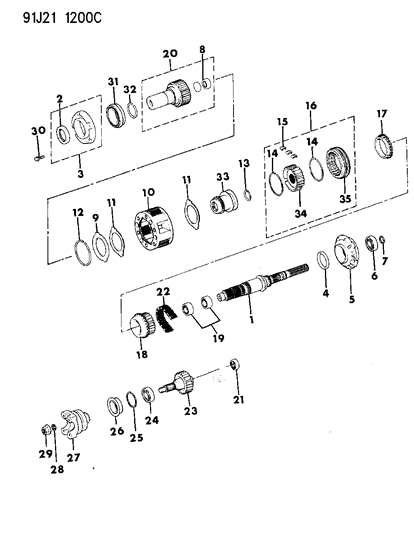 1991 Jeep Comanche Gear Train Diagram 1 - Thumbnail