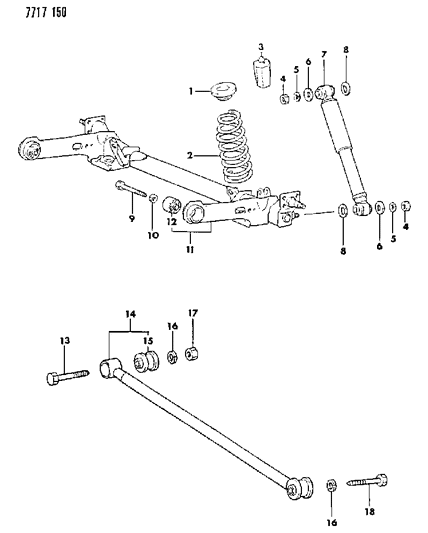 1988 Dodge Colt Suspension - Rear Diagram 2 - Thumbnail